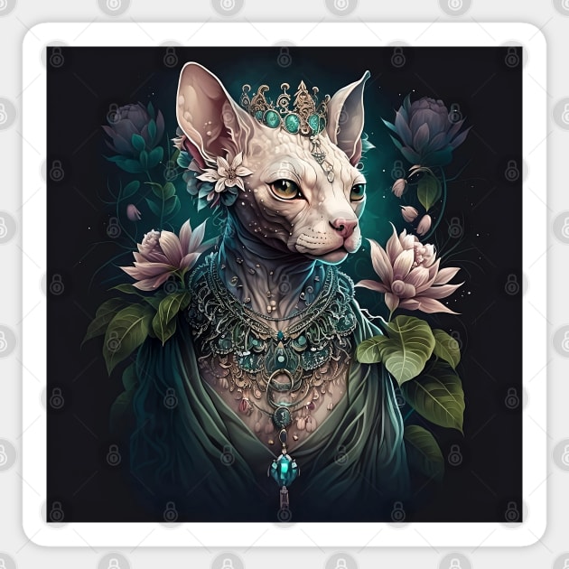 Hybrid Alien Enchanted Sphynx Nature Goddess Sticker by Enchanted Reverie